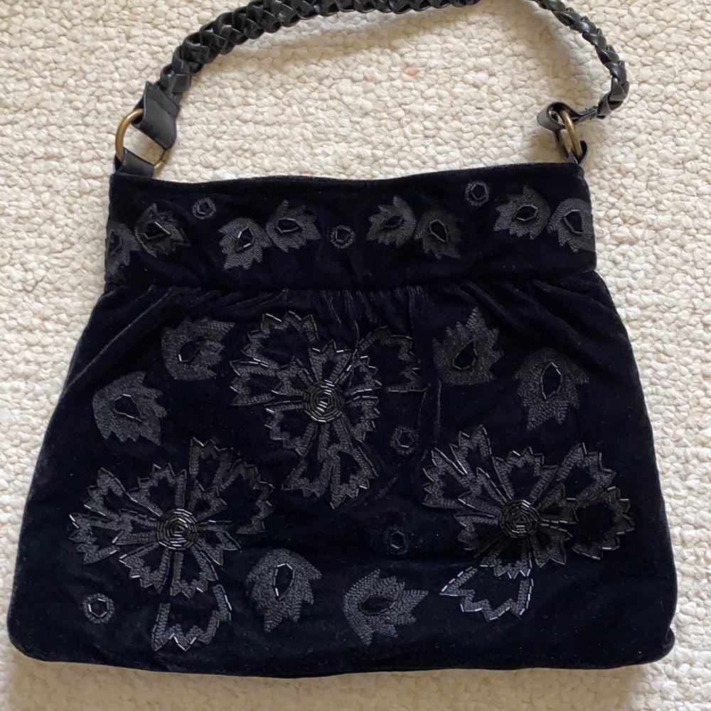 Black beaded embellished bag